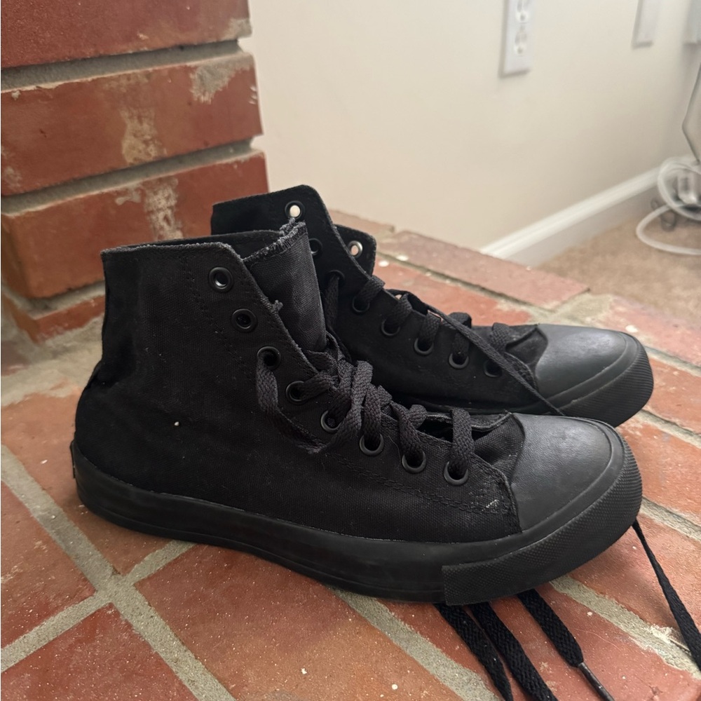 Black Non-Slip High-Top Sneakers